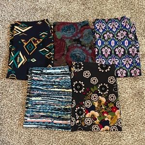 Five LuLaRoe Cassie Skirts